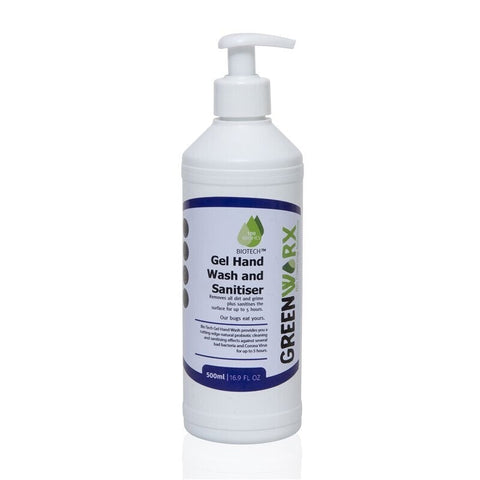 GreenWorx Bio Tech GTX Gel Hand Wash & Sanitiser - Pump Bottle - Ready To Use (500ml)